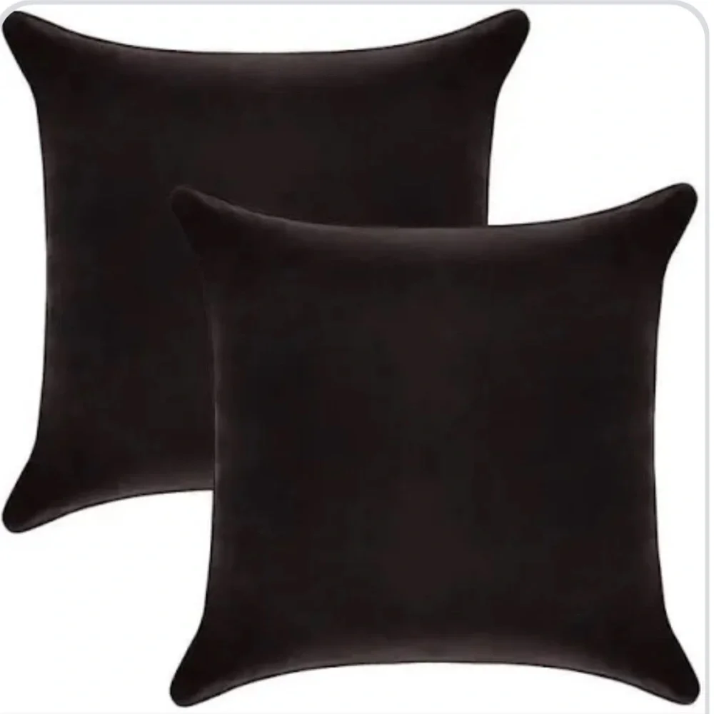 Set/2 of Black Velvet Pillow Covers